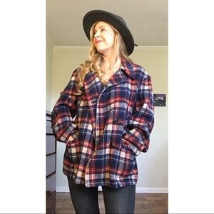 Vintage North Country Plaid Wool Coat
